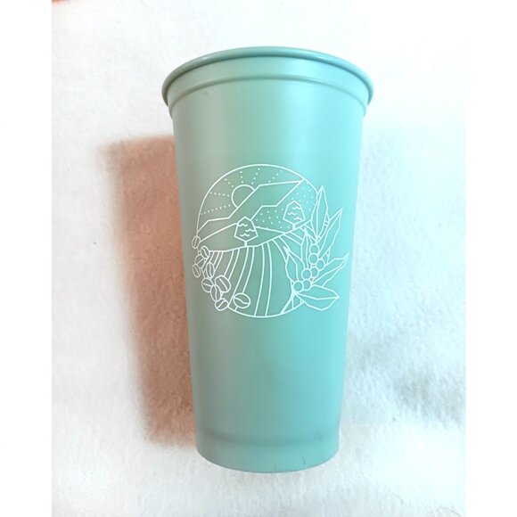 Lot of 5 Starbucks tumblers 16 oz. plastic w/ 1 lid - Easter, mermaid, other - Picture 5 of 9